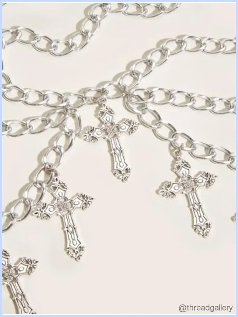 Goth Cross Waist Chain Belt Layered Metal Body Jewelry for Women